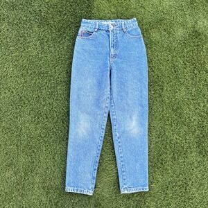 Vintage Bongo Women's Size 5 24x25 Gene Montesano Tapered Leg Mom Jeans Blue USA